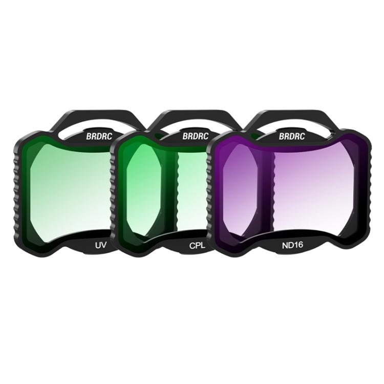 For DJI Avata 2 BRDRC Aluminum Frame Filter Accessories, CPL, ND16, ND32, UV+CPL+ND16, ND8+ND16+ND32, ND8+ND16+ND32+ND64