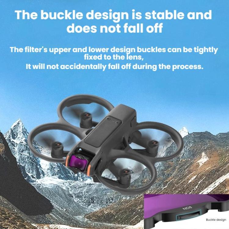 For DJI Avata 2 BRDRC Aluminum Frame Filter Accessories, CPL, ND16, ND32, UV+CPL+ND16, ND8+ND16+ND32, ND8+ND16+ND32+ND64