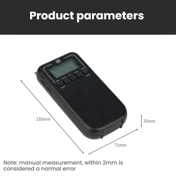 Portable FM/AM/SW Multi-Band High-Sensitivity Clock-Controlled Radio Player, For EU, For US