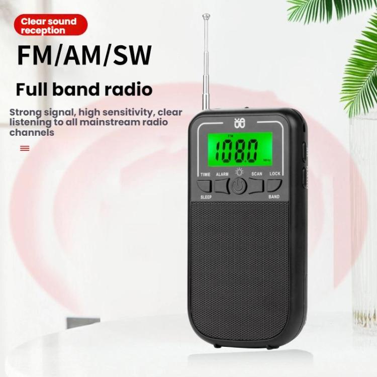 Portable FM/AM/SW Multi-Band High-Sensitivity Clock-Controlled Radio Player, For EU, For US