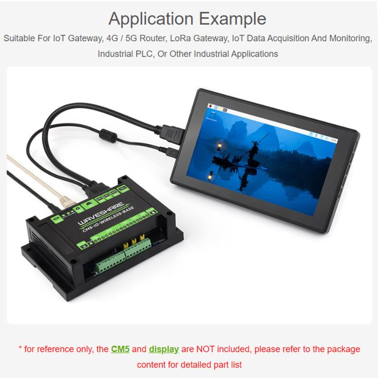 Waveshare Industrial Expansion Module For Raspberry Pi CM5: 4G/5G/LoRa Expansion Board
