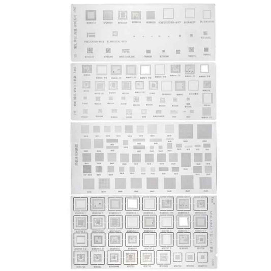 Kaisi 4pcs Solder Paste Stencil Universal Mobile Phone BGA Reballing Stencils 55 Multi-purpose Steel Mesh