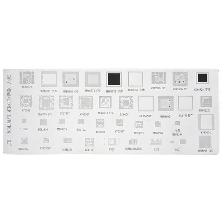 Kaisi 4pcs Solder Paste Stencil Universal Mobile Phone BGA Reballing Stencils 55 Multi-Purpose Steel Mesh