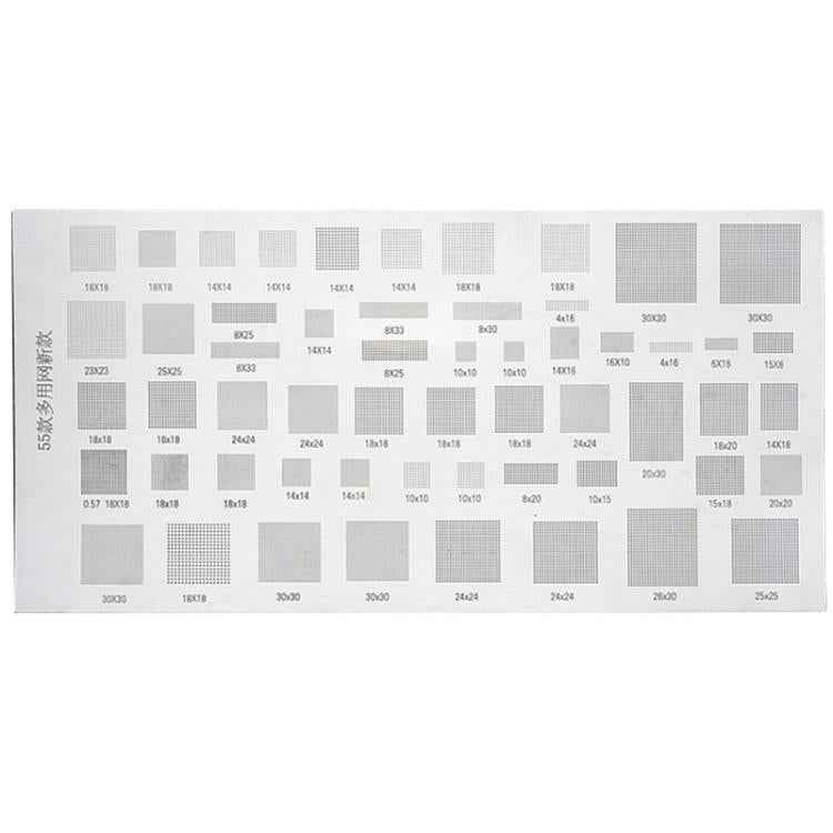 Kaisi 4pcs Solder Paste Stencil Universal Mobile Phone BGA Reballing Stencils 55 Multi-purpose Steel Mesh