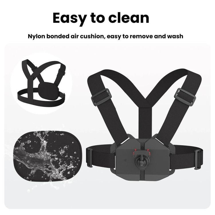 Universal Magnetic Quick-Release Chest Mount Harness For Action Cameras POV Hands-Free Recording, Chest Mount