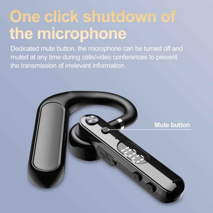 F10 With Mute Button Digital Display Monaural Noise Reduction On-Ear Bluetooth Earphone