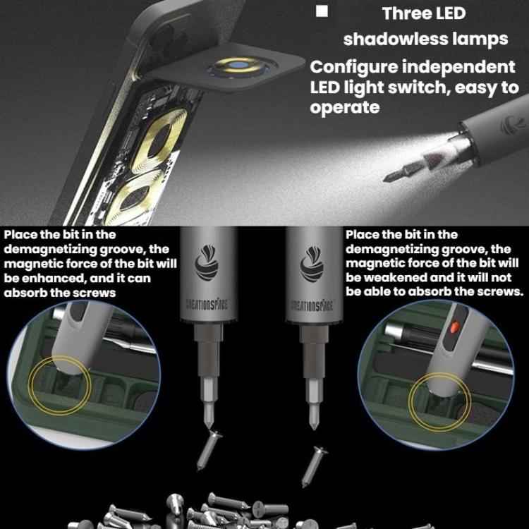 CREATIONSPACE CS0701A 29pcs High-Torque Mini Electric Screwdriver Set