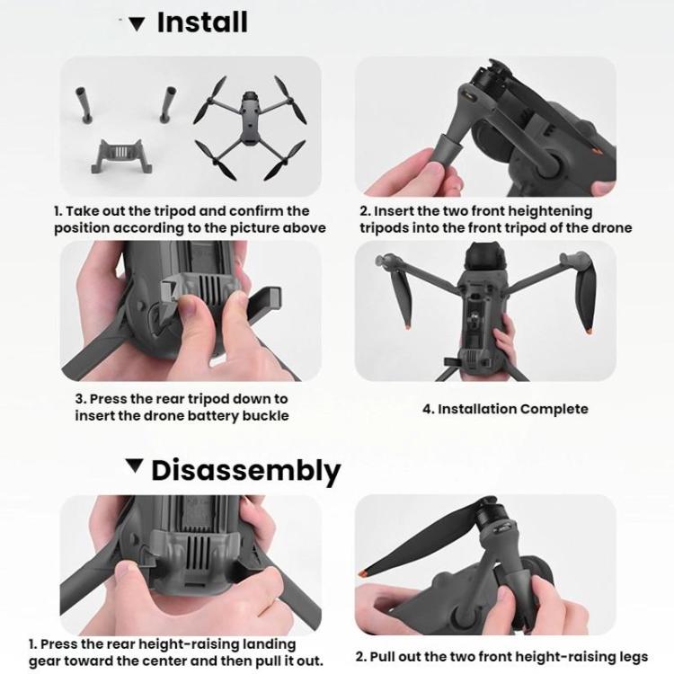 For DJI Mavic 4 Pro BRDRC Landing Heightening Tripod, M4P015