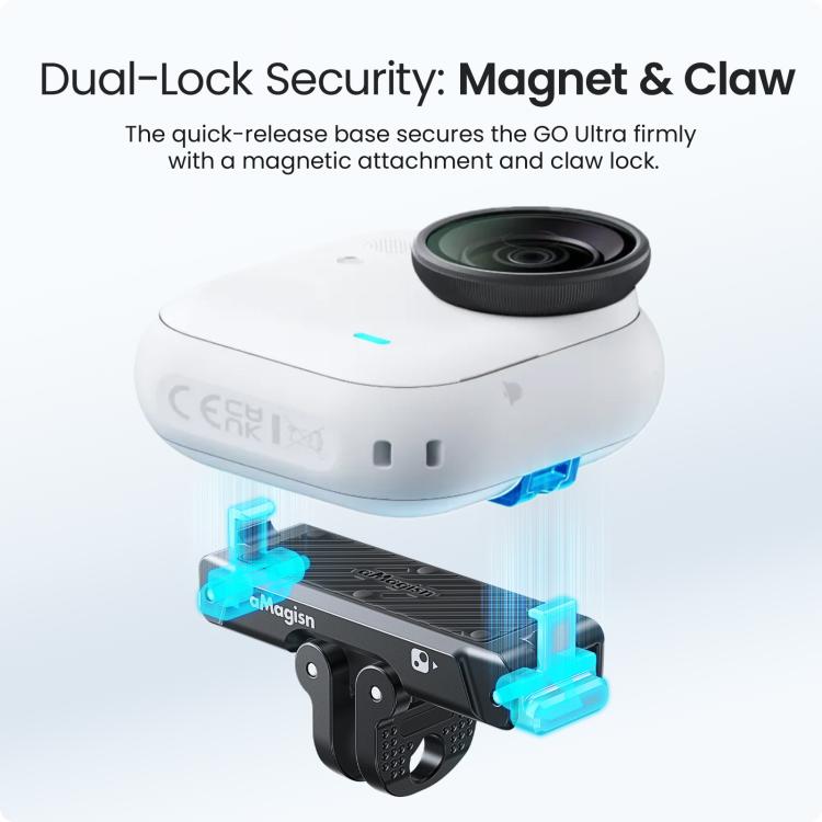 For Insta360 Go Ultra Camera AMagisn Metal Quick Release Magnetic Adapter With 1/4-Inch Threaded Hol