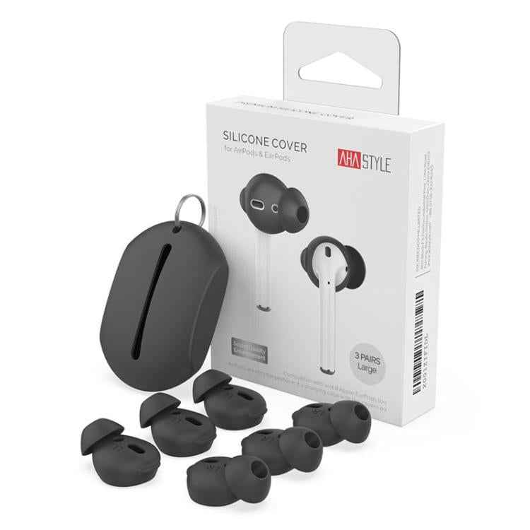 For AirPods 1 / 2 AhaStyle PT66 3pairs Silicone In-Ear Soundproof Ear Case