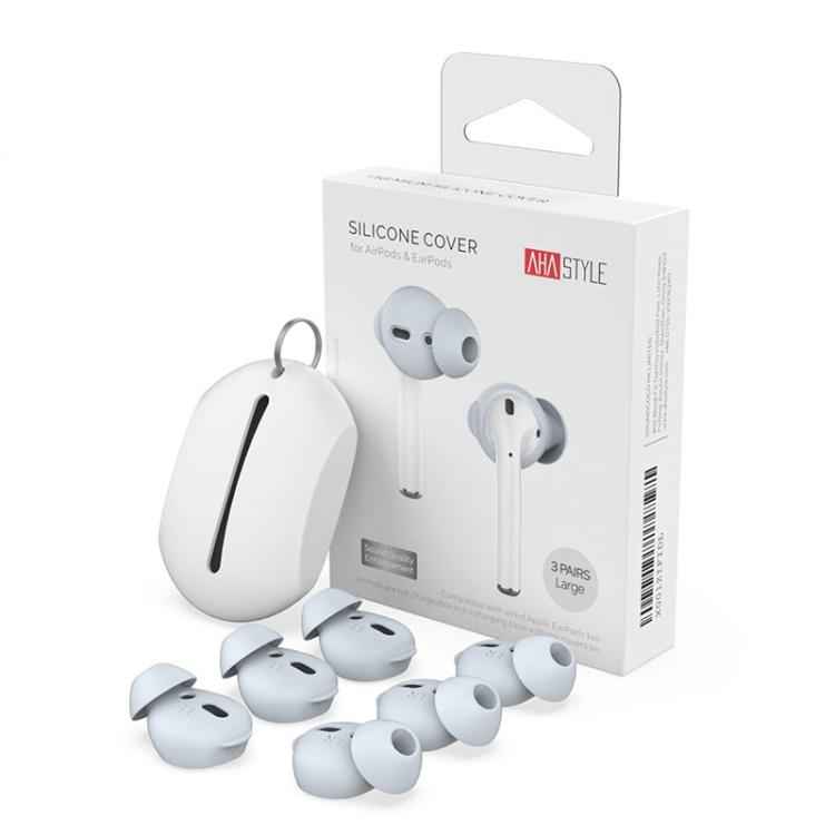 For AirPods 1 / 2 AhaStyle PT66 3pairs Silicone In-Ear Soundproof Ear Case