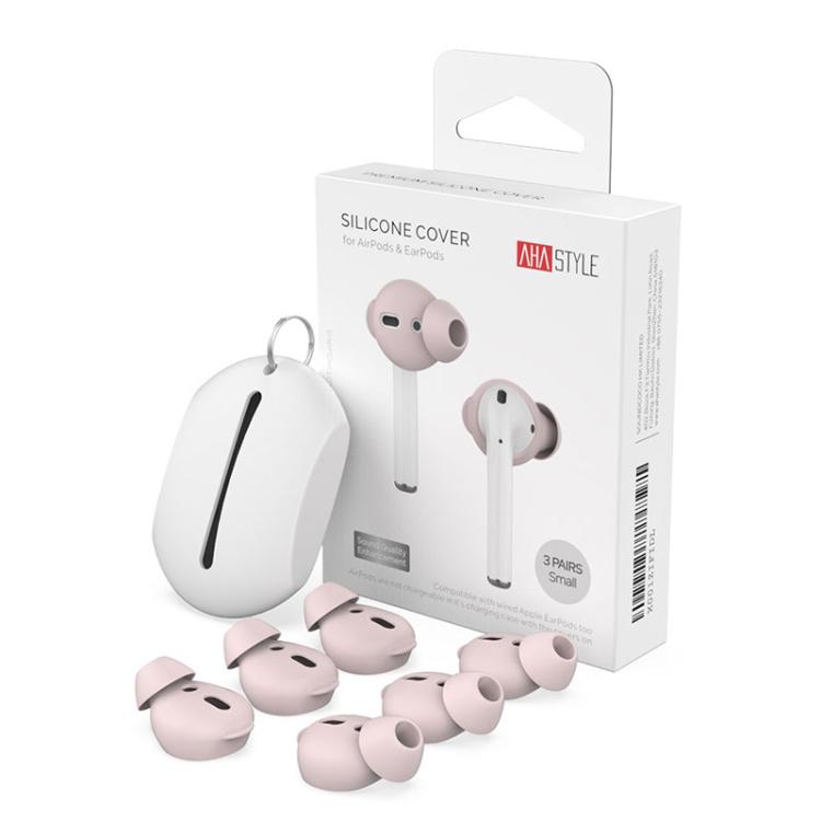 For AirPods 1 / 2 AhaStyle PT66 3pairs Silicone In-Ear Soundproof Ear Case