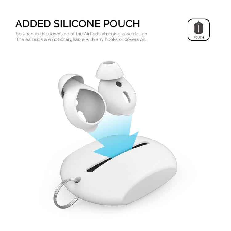 For AirPods 1 / 2 AhaStyle PT66 3pairs Silicone In-Ear Soundproof Ear Case
