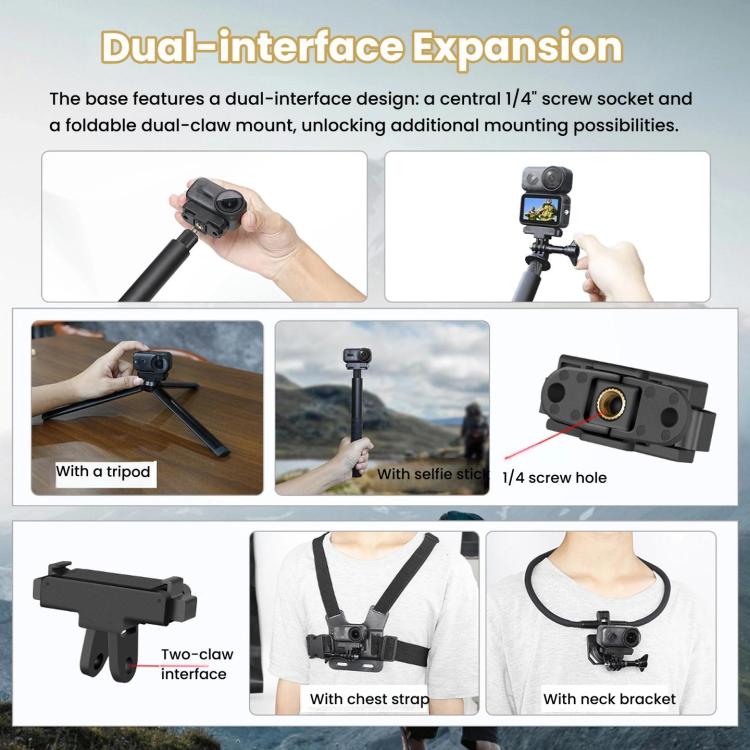 For DJI Osmo Nano Magnetic Quick-Release Adapter Base With 2-Claw & 1/4-Inch Screw Hole, Adapter Base