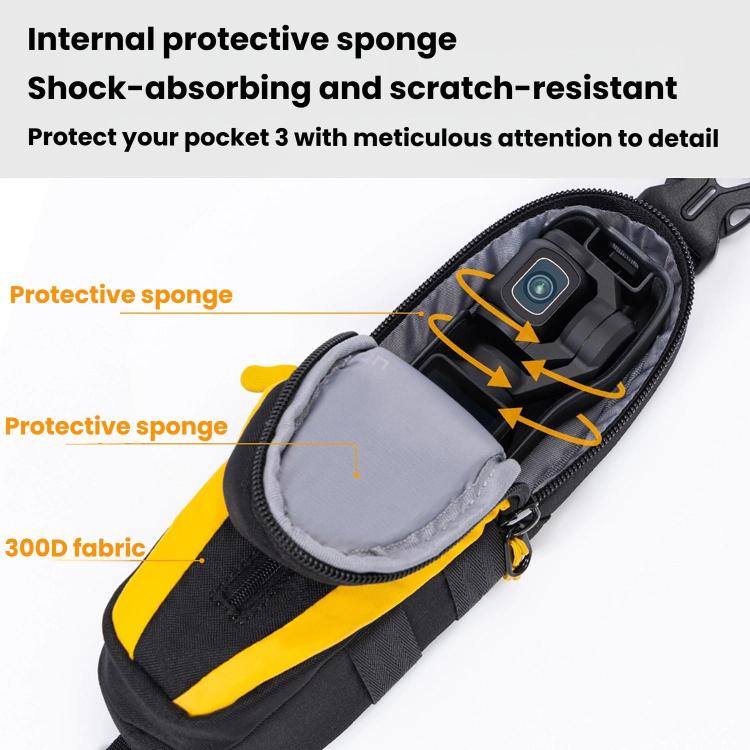 For DJI Osmo Pocket 3 Cwatcun D225 Small Organizer Bag Protective Multifunctional Sports Camera Bag, D225