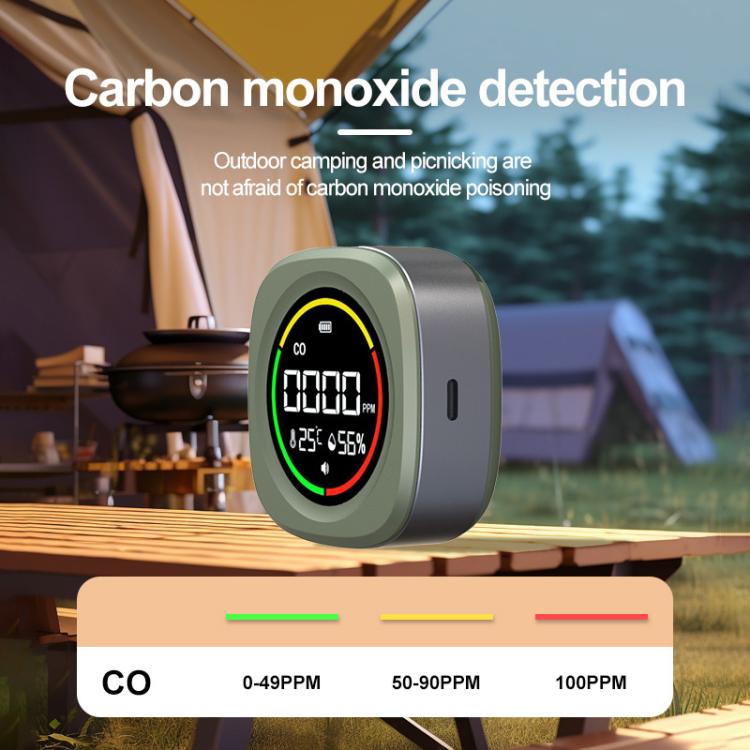 K5A 3 In1 Carbon Monoxide Temperature Humidity Detector Outdoor Portable CO Detection Alarm, K5A