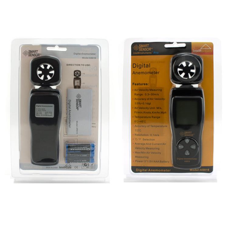 SMART SENSOR Handheld Digital High-Precision Wind Speed Meter