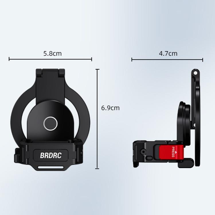 For DJI Osmo Pocket 3 BRDRC Magnetic Expandable Phone Holder Cold Shoe Mount, For DJI Osmo Pocket 3 Black