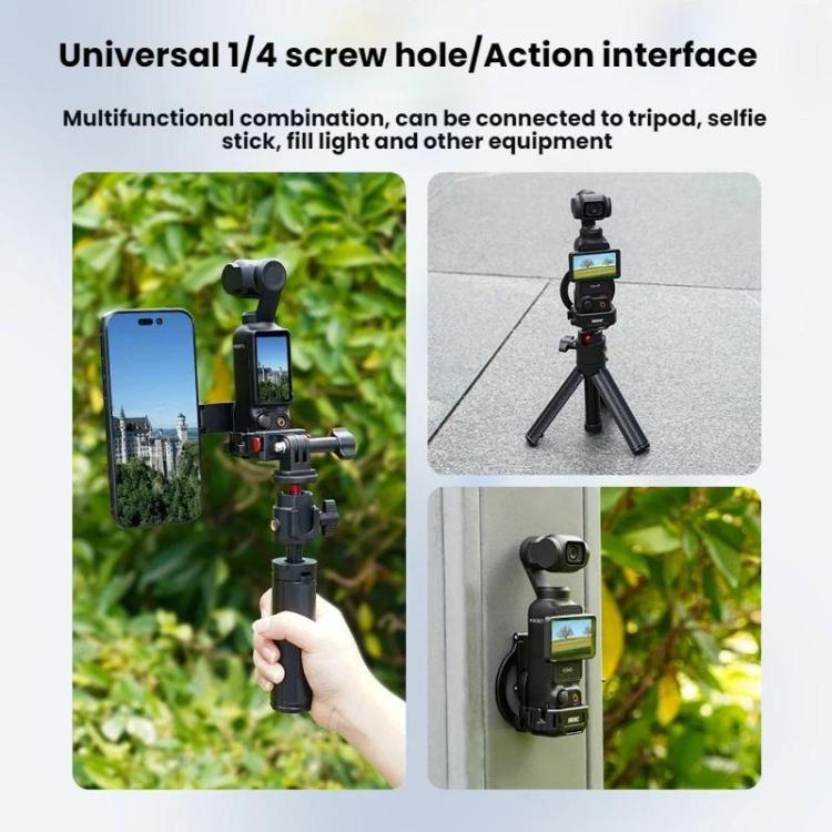 For DJI Osmo Pocket 3 BRDRC Magnetic Expandable Phone Holder Cold Shoe Mount, For DJI Osmo Pocket 3 Black