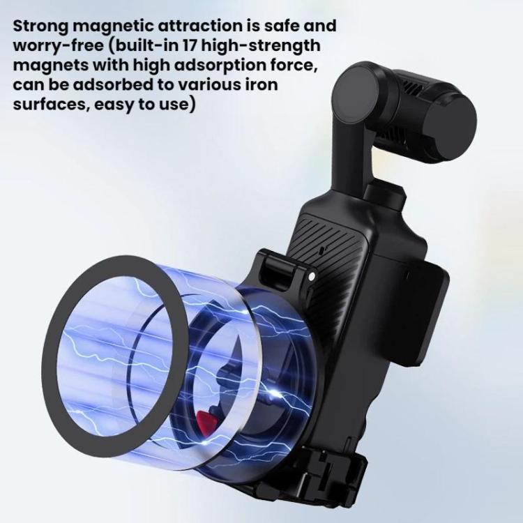 For DJI Osmo Pocket 3 BRDRC Magnetic Expandable Phone Holder Cold Shoe Mount, For DJI Osmo Pocket 3 Black