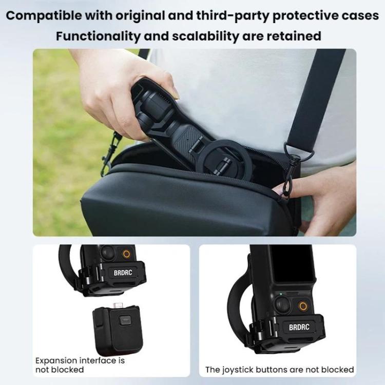 For DJI Osmo Pocket 3 BRDRC Magnetic Expandable Phone Holder Cold Shoe Mount, For DJI Osmo Pocket 3 Black