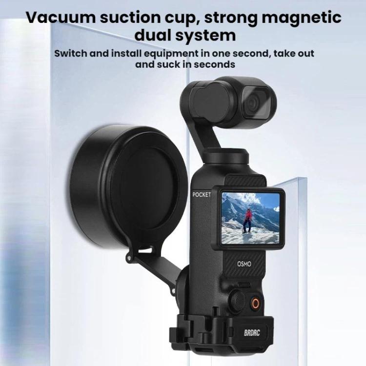 For DJI Osmo Pocket 3 BRDRC Magnetic Expandable Phone Holder Cold Shoe Mount, For DJI Osmo Pocket 3 Black