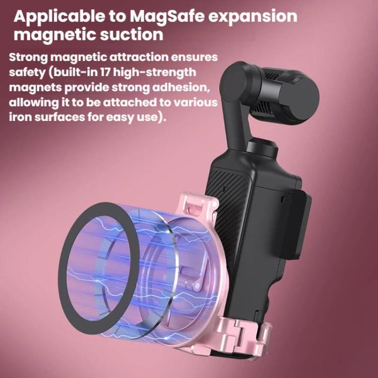 For DJI Osmo Pocket 3 BRDRC Magnetic Expandable Phone Holder Cold Shoe Mount, For DJI Osmo Pocket 3 Pink