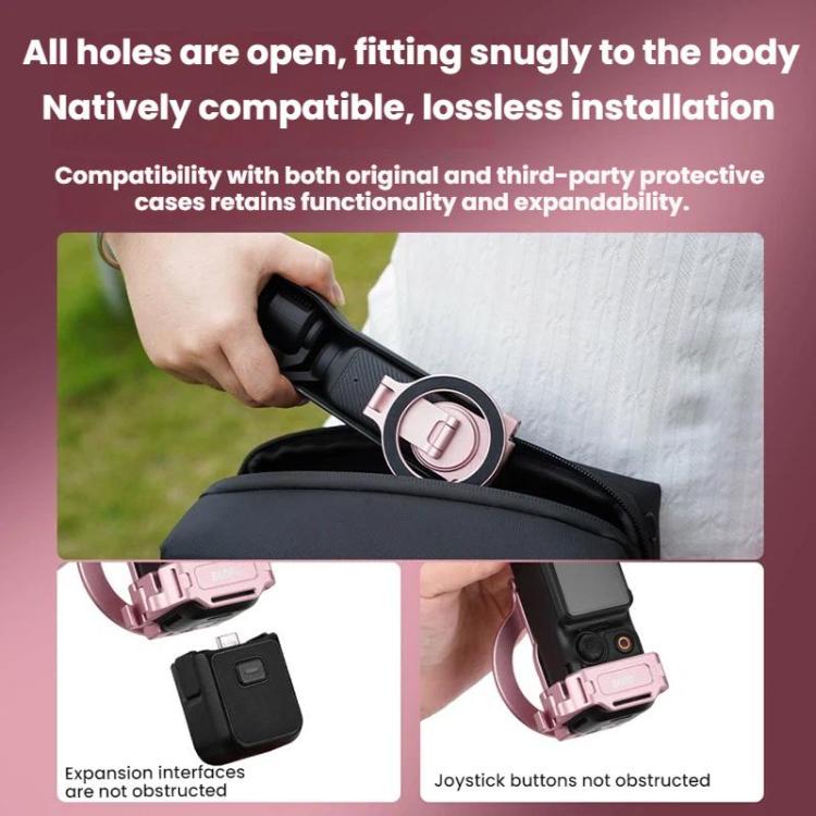 For DJI Osmo Pocket 3 BRDRC Magnetic Expandable Phone Holder Cold Shoe Mount, For DJI Osmo Pocket 3 Pink