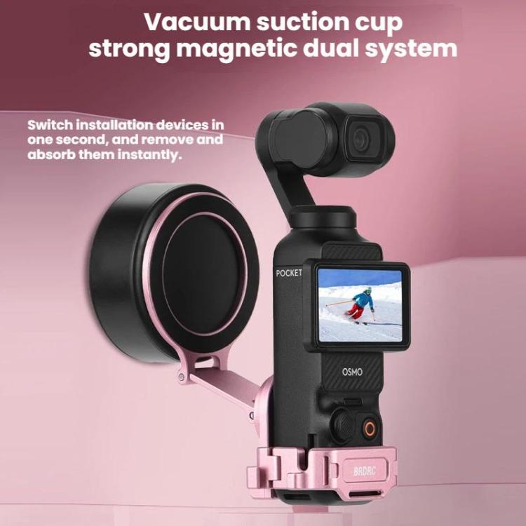 For DJI Osmo Pocket 3 BRDRC Magnetic Expandable Phone Holder Cold Shoe Mount, For DJI Osmo Pocket 3 Pink
