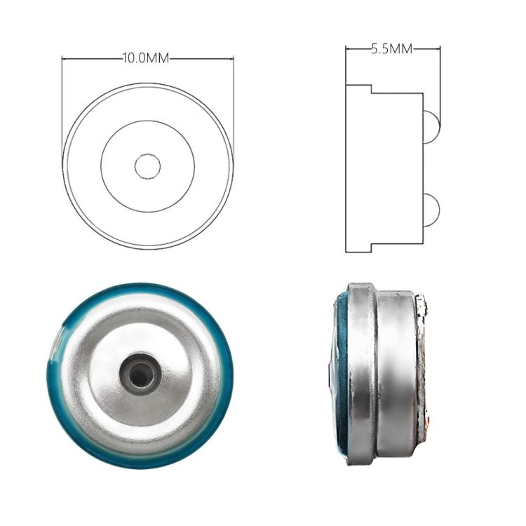 2pcs 10mm Unit Nano Gilt Diaphragm Headphone Speaker 32 Ohm HIFI Speaker, ZS0324