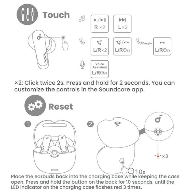 ANKER SoundCore VR P10 30ms Ultra-low Latency Wireless 2.4G Gaming Bluetooth Earphones, VR P10