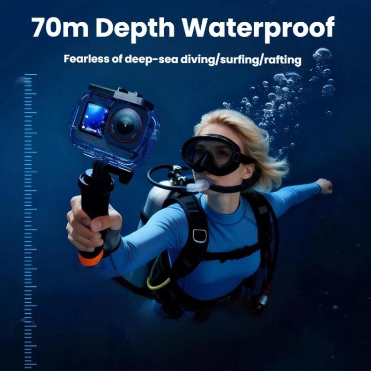 For DJI Osmo Action 6 Waterproof Case 70m IPX8 Dive Housing with Dual Cold Shoe, Waterproof Case