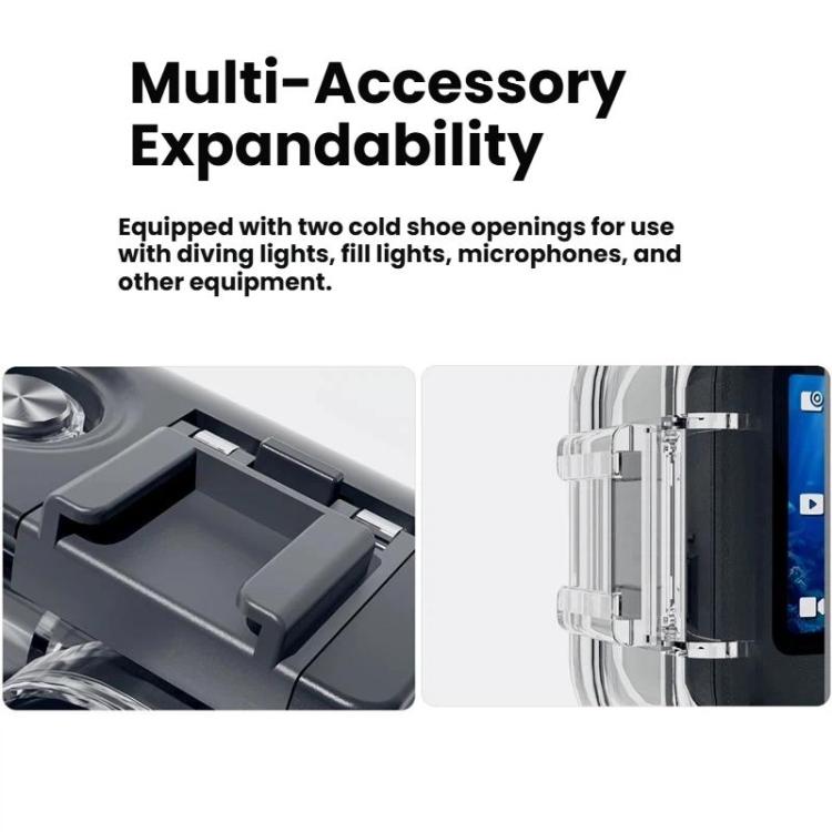 For DJI Osmo Action 6 Waterproof Case 70m IPX8 Dive Housing with Dual Cold Shoe, Waterproof Case