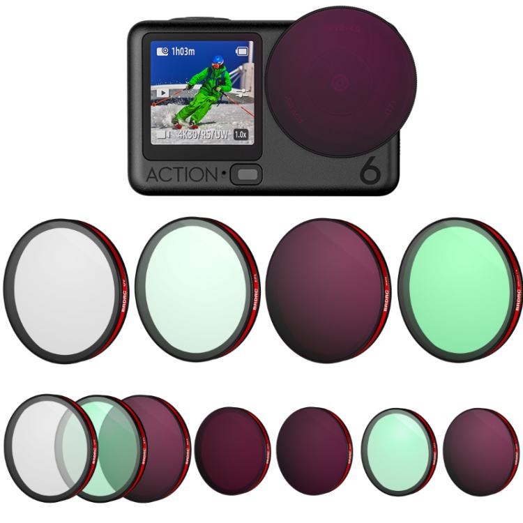 For DJI Osmo Action 6 BRDRC Lens Filter Accessories, UV, CPL, ND16, Black Diffusion, UV+CPL+ND16, CPL+ND16+ND32+ND64