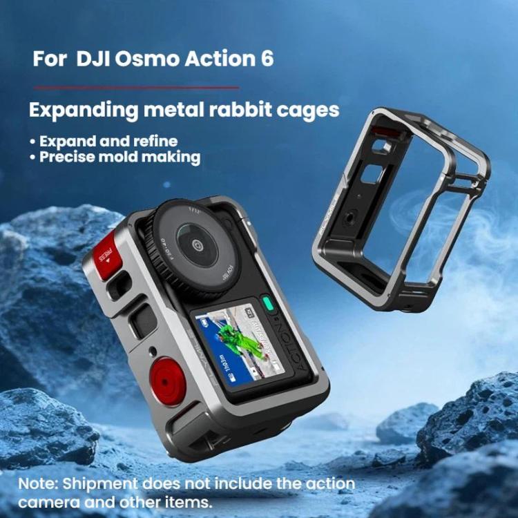 For DJI Osmo Action 6 Flymile Action Camera Extended Metal Protective Frame, AC6009