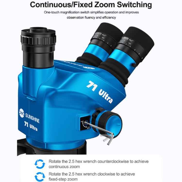 SUNSHINE 71 Ultra-B11 Cell Phone Repair Trinocular Microscope Staggered / Continuous Zoom HD Microscope