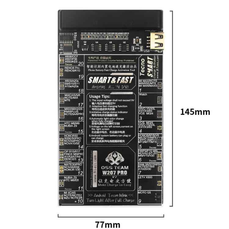 OSS TEAM W207 PRO V7 Battery Activation Detection Board Fast Charge IC Board For Android Devices