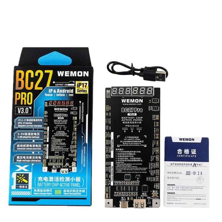 WEMON BC27 Pro V3.0 Battery Activator Board For IPhone 6 To 17 Series & Android Devices