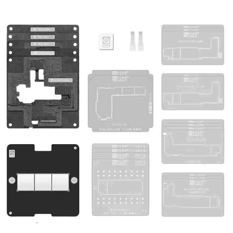 AΜAOΕ X-16 Sereis 28-In-1 Planting Tin Platform Set With Magnet Base Position Plate Middle Layer Solder Tin Net