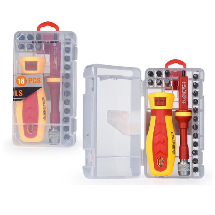 18pcs /Set Multi-Purpose Telescopic Screwdriver Tester Bit Combination
