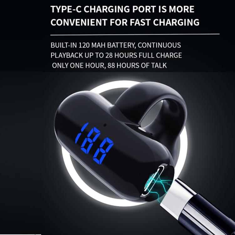 Clip-on Bluetooth Headphones Digital Display Air Conductive Technology