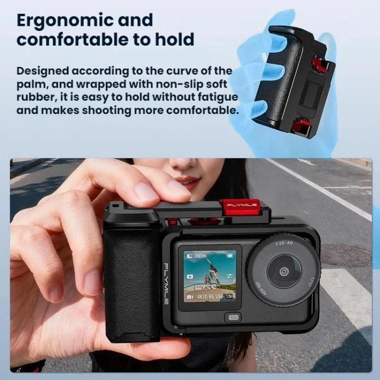 For DJI Osmo Action 6 Flymile Extended Cage Protective Frame Kit, AC6016 Black