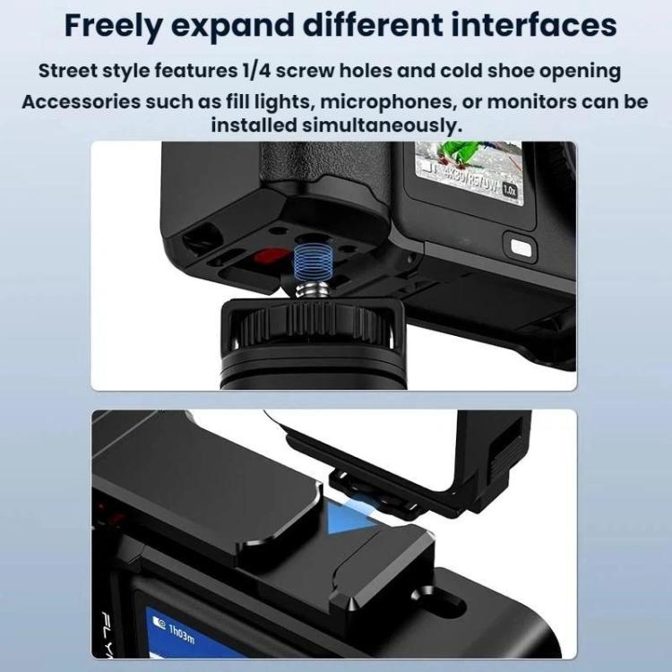 For DJI Osmo Action 6 Flymile Extended Cage Protective Frame Kit, AC6016 Black