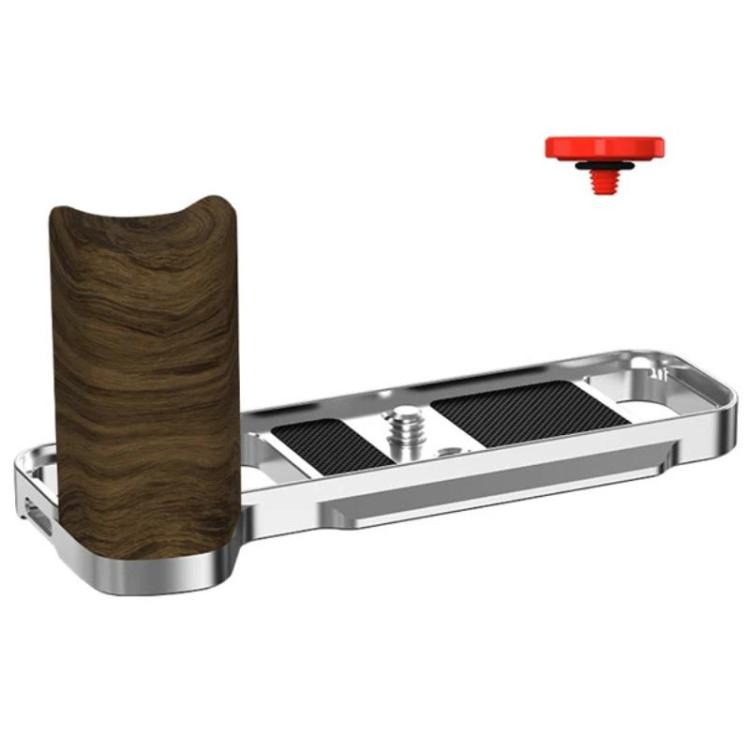 For Fujifilm X-E5 Flymile Camera L-Shaped Cold Shoe Mount For One-Handed Shooting, Black Ebony, Silver Walnut