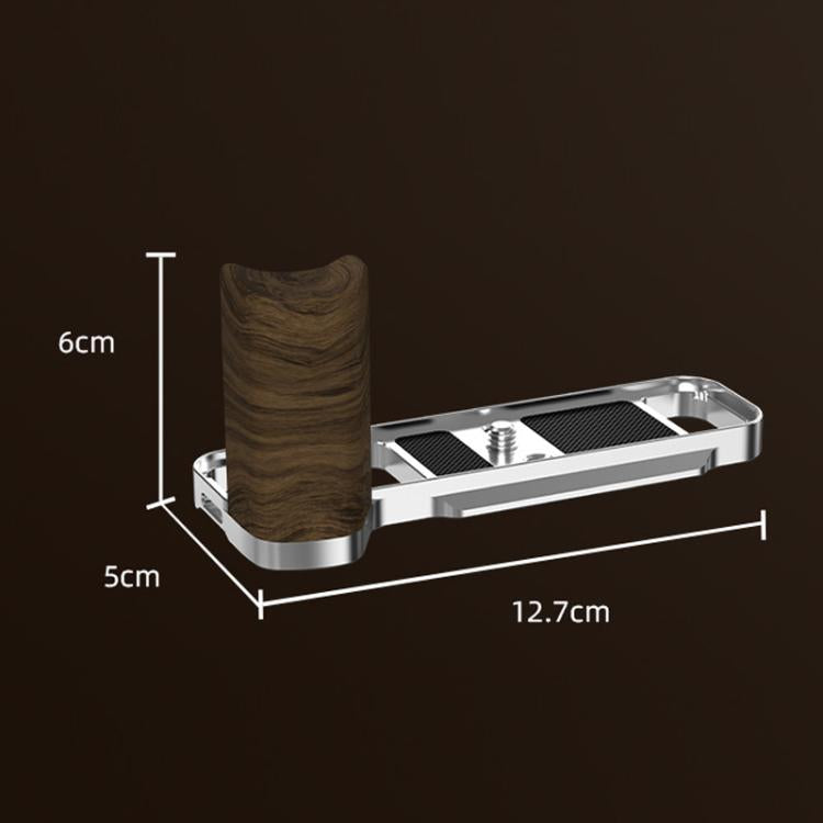 For Fujifilm X-E5 Flymile Camera L-Shaped Cold Shoe Mount For One-Handed Shooting, Black Ebony, Silver Walnut