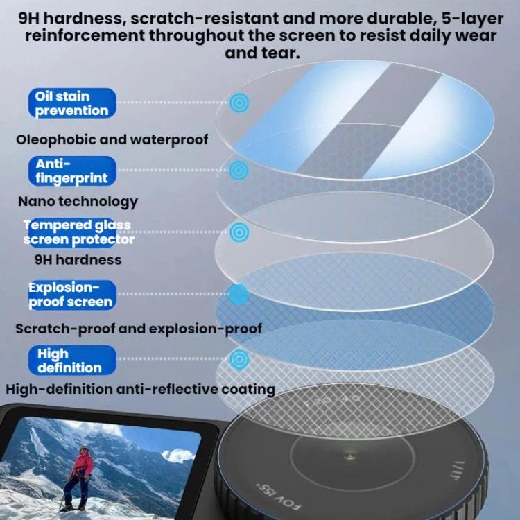 For DJI Osmo Action 6 Flymile Camera Lens HD Tempered Glass Screen Protector