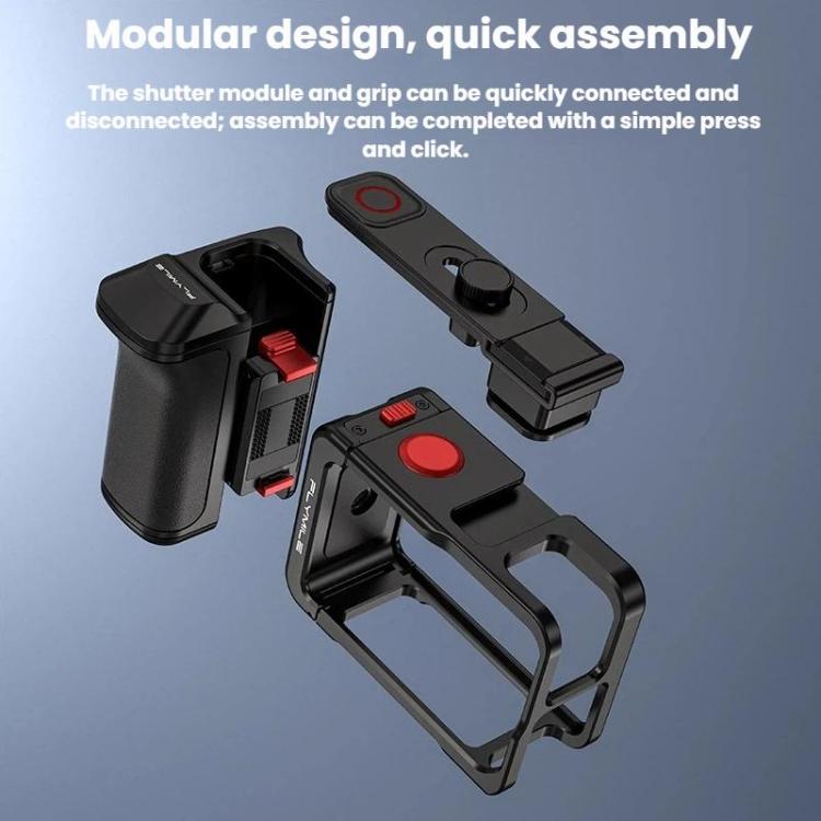 For DJI Osmo Action 4 / 3 / 5 Pro Flymile Adapter Extended Rabbit Cage Accessory, Handle, Set Plastic Version