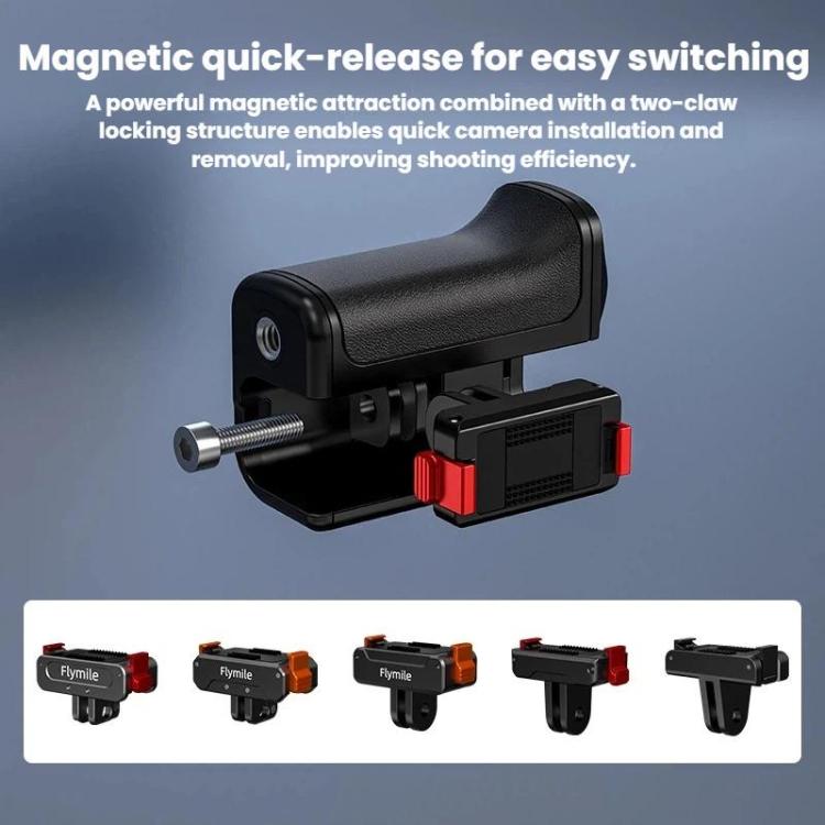 For DJI Osmo Action 4 / 3 / 5 Pro Flymile Adapter Extended Rabbit Cage Accessory, Handle, Set Plastic Version