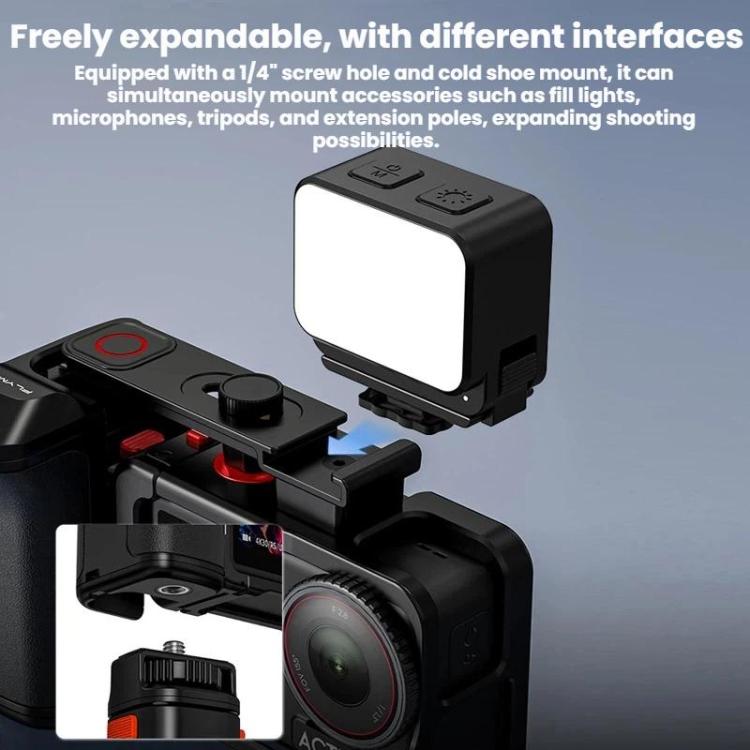 For DJI Osmo Action 4 / 3 / 5 Pro Flymile Adapter Extended Rabbit Cage Accessory, Handle, Set Plastic Version