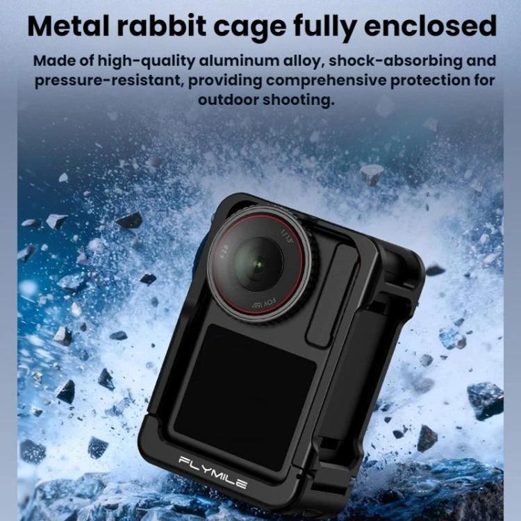 For DJI Osmo Action 4 / 3 / 5 Pro Flymile Adapter Extended Rabbit Cage Accessory, Handle, Set Plastic Version